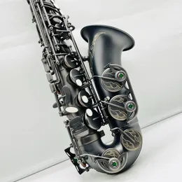 Svart matt e-tune professionell altsaxofon hög kvalitet 875 samma till en modell svart guld alt sax instrument