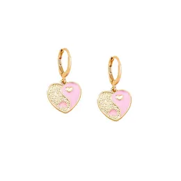 ダングルシャンデリア韓国語ins love heart earrings for women geometric tai chi gold color 2022女性ヴィンテージジュエリービルコン