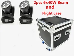 2 أجهزة كمبيوتر وحالة طيران LED RGBW 6x40 W 4in1 LED BEEHIVE ZOOM MOVING HEAD HEAD BEAL BAR