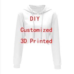 Drop VIP Link Tops DIY 3D Print Sexy Crop Top Bluie Kobiety dla dziewczyn z kapturem 220722GX