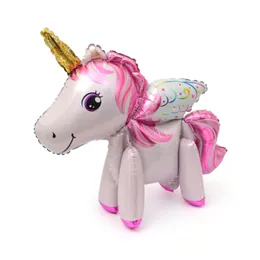 Party Toys 3D Assembly Rainbow Horse Unicorn Balloon Baby Birthday Decorative Aluminium Balloons