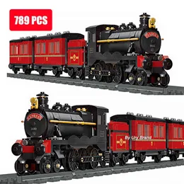 Teknik Steam Tren Demiryolu Kırmızı Şehir Yolcuları Lokomotif Setleri Gelişmiş Model Parçalar Yapı Taşları Oyuncaklar Çocuklar Çocuklar için Erkek Hediyeler AA220317