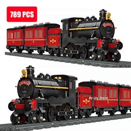 Tecnico Treno a Vapore Ferrovia Red City Passeggeri Locomotiva Set Modello Avanzato Tracce Building Blocks Giocattoli per Bambini Ragazzi Regali AA220317