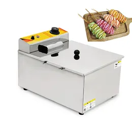 Kommersiell 12l ost hot dog stick maker fryer elektrisk hot dog stek ugn kora majs hund maskin