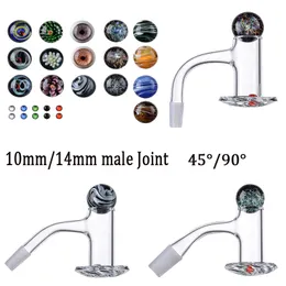 Glass Bongs Banger Blender Spin Banger Nails Rökningstillbehör avfasad kant Sömlös helt svetskvartbangers 10mm 14mm manlig gemensam 45 90 ° med spinner cap