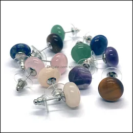 Sanat ve El Sanatları 12x21mm Doğal Taş saplama Opal Gül Kuvars Ametist Kristal Taşlar Studs Wome Sports için Küpe Mücevherler2010 DHFLZ