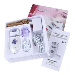 Kemei 2 In1 Vrouwen Elektrische Epilator Dame Scheerapparaat Hair Remover Facial Lichaam Been Haar Trekken Ontharingscrème Apparaat Bikini 220509