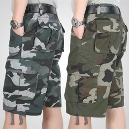 Summer Cargo Shorts Men Camouflage Camo Casual Cotton MultiPocket Baggy Bermuda Streetwear HipHop Military Tactical Work 220614