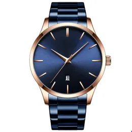 Casual Business Watches For Men Classic Black Watch Top Brand Quartz Clock Man Rostfritt Steel Band Wristwatch Montre de Luxe Gift F1
