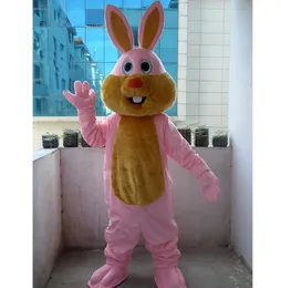 Stage Fursuit Pink Bunny Mascot Costumes Carnival Hallowen Gifts Unisex Adults Fancy Party Games Outfit Holiday Celebration Cartoon Character Outfits