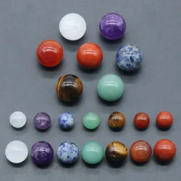 Natural Stone 12mm 16mm 20mm Round Ball 7 Chakras Set Yoga Meditation Ornament Beads Healing Energy Charms Crystal Decoration Gift