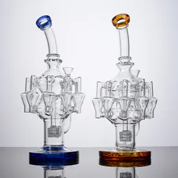 Matrix Recycler 14 mm Joint Octopus Arms Wasserpfeifen Glasbongs Recycler Bohrinseln Einzigartige Bong Wasserpfeifen Dab Rig mit Schüssel OA01