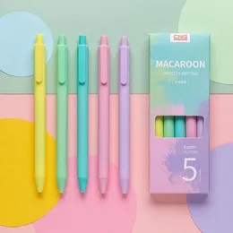 Jel Pens Vintage 5pcs Macaroon Siyah Mürekkep Renkli Kalem Morandi İmza Ofisi Stationalygel