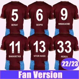 22 23 Berat Bakasetas Peres Herren Fußballtrikots Siopis Nwakaeme Vitor Hugo Hamsik Yusuf Djaniny Special Edition Home Away Fußballhemd