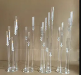 6pcs Wedding Decoration Centerpiece Candelabra Clear Candle Holder Acrylic Candlesticks for Weddings Event Party
