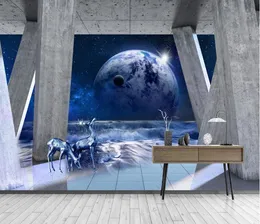 Custom Wall Decaration 3d Tapete Wandbauer Nordic Römische Säule Erde Landschaft Hintergrund Papel de Pared Wandaufkleber