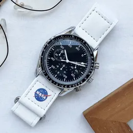 Yeni Biyoseramik Gezegen Moon Mens tam fonksiyonu izler Quarz Chronograph Mission Merkür 42mm Naylon Watch Limited Edition Master Bilek saatleri