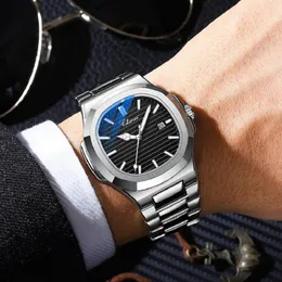 Zegarwatę modę klasyczni mężczyźni zegarki ze stali nierdzewnej sportowy kwarcowy zegarek do wodoodpornego Luminous Hombrewristwatches