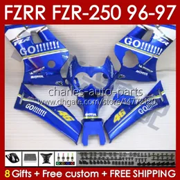 Fairings for Yamaha FZRR FZR 250R 250RR FZR 250 R RR FZR250R 1996 1997 Body 144NO.71 FZR-250 FZR250 R RR 96 97 FZR250RR FZR250-R FZR-250R 96-97 Kit Blue Go Stock Blue Go Stock Stock Stock