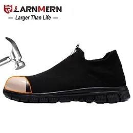 Larnmerm Safety Work Steel Toe快適な軽量通気性アンチスマシングNonslip Construction Shoes Y200915