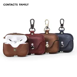Headphones case for Airpods pro earphone full body protective shell Italian Crazy Horse leather suitable for airpods3 Apple Bluetooth wireless headphone cases