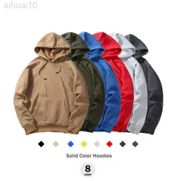 Autumn Winter Hoodies Male 2020 Warm Fleece Jacket Kaki Hooded Men Fashion Brand Harajuku Sweatshirts 2XL L220730