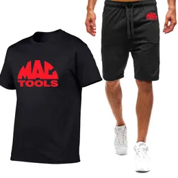 Men's Tracksuits Mac Tools 2022 Men Designer Print T Shirt Set Summer Casual Tops Short Suits Sports Comfortable Breathable Running Training