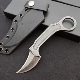 Najwyższa jakość Stałe Ostrze Nóż Tactical D2 Kamienny Wash Blade Full Tang Stal Uchwyt Noże z Kydex