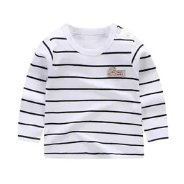 T-shirts Sonbahar Çocuk Bebek Kız Erkekler Uzun Kollu Üstler Pamuk Yuvarlak Boyun Tişört Bluz Kıyafet Terhitleri
