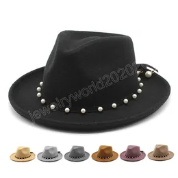 Wool Feel Fedora Hat for Men Women Fashion Party Formal Dress Cap Men Curved Brim Gentleman Wedding Jazz Hats
