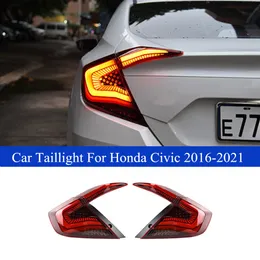 Bil LED-bakljusmontering för Honda Civic Bakbroms Omvänd bakljus 2016-2021 Dynamisk Turn Signal Auto Accessories Lamp