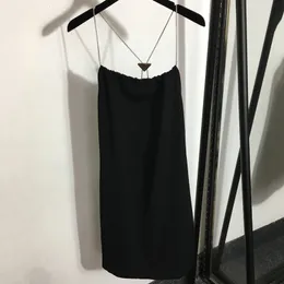 Triangle Chain Dresses Summer Loose Cool Sling Dress Luxury Sexy Strap Skirts Fashion Sleeveless Ladies Dresses
