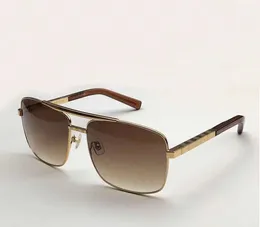 Classic Attitude Quadratische Sonnenbrille Gold Braun Farbverlauf Herren Sonnenbrillen Sonnenbrillen Sonnenbrille Gafa de Sol mit Box