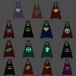 15 Style Luminous Cartoon Temat Costume Cosplay Cloak Maska dla dzieci Najnowsze świecące w ciemności maskarade dziecku super bohater zabawki impreza