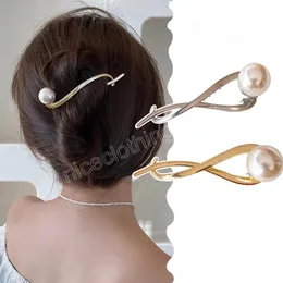 Korean Elegant Pearl Hair Clip Ponytail Hairgrip For Women Girls Chic Barrettes Hairpins Fashion Hair Accessories Gift