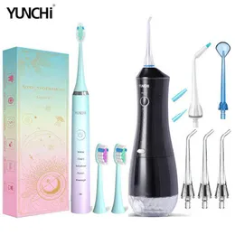 Portable oral irrigator 320ml, tooth cleaning with 6 modes to eliminate dirt, waterproof, 30-110 psi, USB charging, 220511