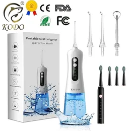 Kodo Oral Irrigator Dişler için Su Diş Flosser USB Şarj Edilebilir Taşınabilir Dental Jet 300ml Irrigador Dental Floss 220727