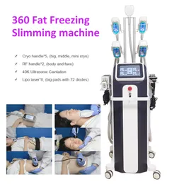 9 in 1 fat freezeing machine slimming 40k cavitation Lipo Laser Pads Body RF 360 Cryolipolysis Cryoskin Vacuum Cryotherapy Face Adipose Reduction Beauty Quipment