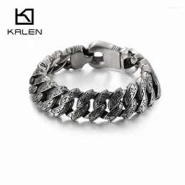 Łańcuch link punkowy Chunky Twisted Bransoleta Mężczyźni Stal nierdzewna Tajemnicza czaszka Bangle Homme Jewellry Accessories 2022 Link lars22