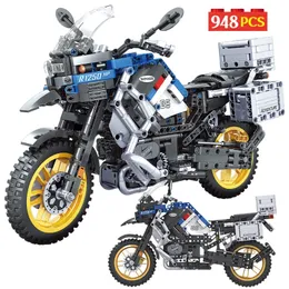 Motorradauto -MOC -Modell Bausteine Städte Speed Racing Car Motorrad Fahrzeug Ziegel Spielzeug für Kinder Jungen 220527