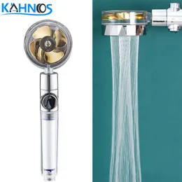 High Pressure Water Saving Spray Shower Head 360 Rotated Rainfall Shower Head Fan Bath Handheld Pressurized Massage Turbo Showe 220525