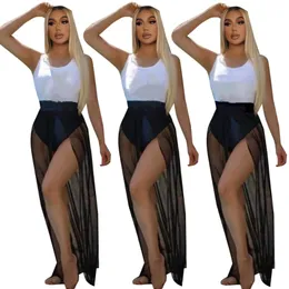 Neue Großhandel Sexy Frauen Kleid Sets Sommer einteilige badeanzüge + mesh rock zwei stück set Lässige strand bademode + durchsichtige kleider Passende anzüge 7500V