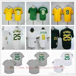 Movie Vintage Baseball Jerseys Wears Stitched 9 ReggieJackson 25 MarkMcgwire #44 All Stitched Name Number Away Breathable Sport Sale High Quality Jersey