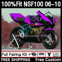 ホンダNSF-100 NSF 100ボディワーク10DH.83 NSF100 06 08 09 10 NS-F100 2006 2007 2009 2009 2010ガラス繊維レースフェアリングパープルブラック