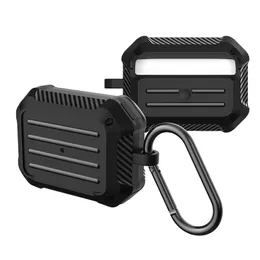 Accessori per cuffie militari per tutto il corpo Custodia robusta protettiva antiurto in TPU con gancio portachiavi per AirPods 1 2 Pro 3 Pro3 Samsung Galaxy buds Pro Live Buds2