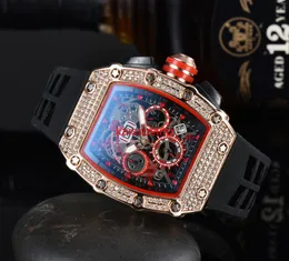 오리지널 Richardmill Watch New Men 's Leisure Diamond Watches Gold Steel Case 실리콘 쿼츠 손목 시계 스트랩 남성 replogio masculino 138 IQPO