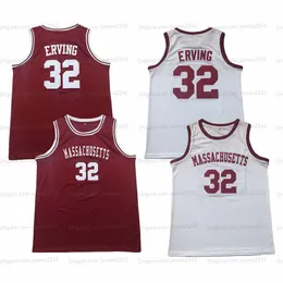 カスタム＃32 Julius Dr. J Erving College Retro Classic Basketball Jersey Men's All Ed White Red Any Name番号xxs-6xl最高品質