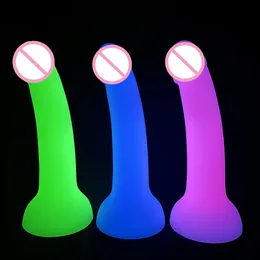 Silikonowe świetliste wtyczka analna dildo tyłek seksowne zabawki dla kobiet /mężczyzn galaretki dildos masturbatory pochwy dorośli