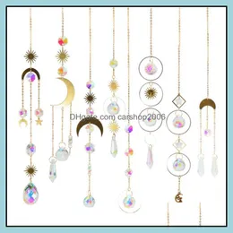 Other Home Decor Garden Crystal Wind Chime Moon Sun Catcher Diamond Prisms Pendant Dream Rainbow Dhtp5