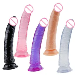 Ucuz Gümrükleme 18 cm Gerçek Yumuşak Gerçekçi Büyük Penis Kadın Masturbator Strapon Seksi Oyuncaklar Vantuz Dildo Kadınlar Için